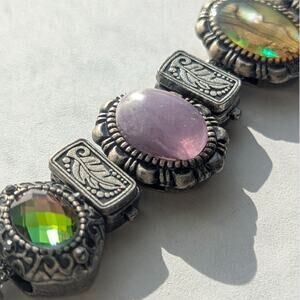 Solid Oak Slide Charm Toggle Bracelet